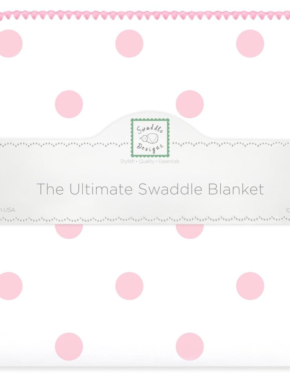 SwaddleDesigns Large Receiving Blanket Pink Big Dots